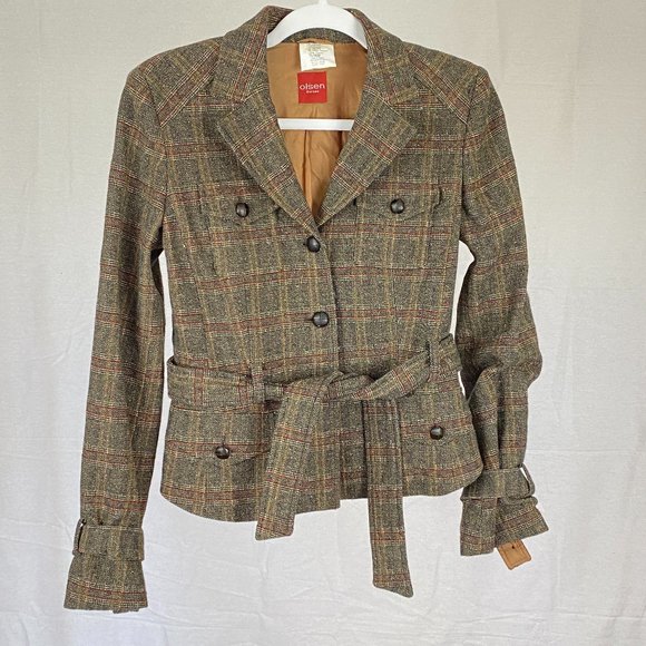Olsen Jackets & Blazers - Olsen Europe Women's Wool and Cotton Silk Tweed Jacket